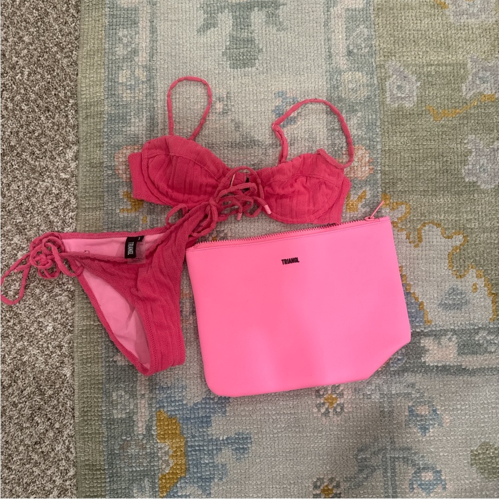 Triangl Swimwear Pink Bikini Set with Bag